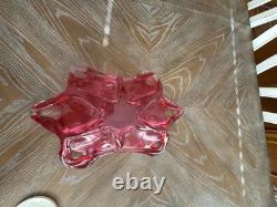 Bruma Glass Pink Art Glass Star Shaped Bowl