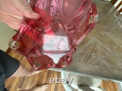 Bruma Glass Pink Art Glass Star Shaped Bowl