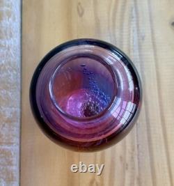 Buzz Blodgett Studio Art Glass Sea Foam Vase, Signed 1997 Pink/Purple 6.5