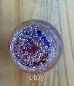 Buzz Blodgett Studio Art Glass Sea Foam Vase, Signed 1997 Pink/Purple 6.5