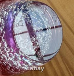Buzz Blodgett Studio Art Glass Sea Foam Vase, Signed 1997 Pink/Purple 6.5