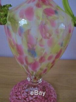 C1872 Salviati & C. Venetian Screziato Glass Vase Ewer Pink Green White Venetian