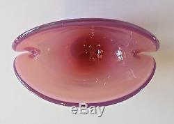 C1950 Venetian, Murano, Archimede Seguso Opalescent Clam Shell Double Based Bowl