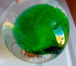 Caithness Glass Vase Deer Stag Green Stunning Green Pink and Orange pattern