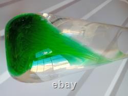 Caithness Glass Vase Deer Stag Green Stunning Green Pink and Orange pattern
