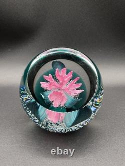 Caithness Pink Rhododendron Facet Art Glass Royal Botanic Garden Paperweight 3.5