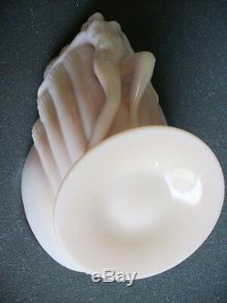Cambridge art glass Crown Tuscan flying nude compote in pink glass
