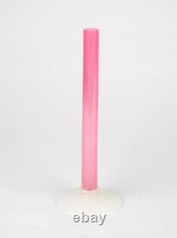 Carder Steuben Rosaline Pink & Alabaster Bud Vase #2256 Antique Art Glass