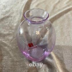 Carlo Moretti Glass Flower Vase Signed Pink H13cm