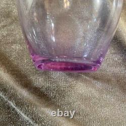 Carlo Moretti Glass Flower Vase Signed Pink H13cm