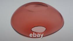 Cc617. RARE WILLIAM YEOWARD 5 PEACHY PINK ART GLASS PEBBLE BOWL signed