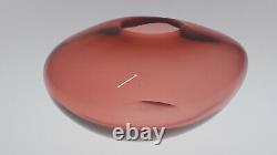 Cc617. RARE WILLIAM YEOWARD 5 PEACHY PINK ART GLASS PEBBLE BOWL signed