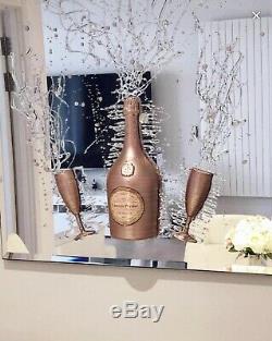 Champagne Showers 3D Mirror Liquid Art LP Pink Bottle Glass Blush Label Bar
