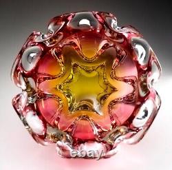 Chribská 242/3/20 Glass Pink Vase 70s Czech Republic Josef Hospodka Mid Century