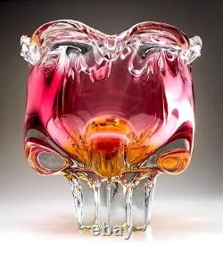 Chribská 242/3/20 Glass Pink Vase 70s Czech Republic Josef Hospodka Mid Century
