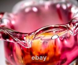Chribská 242/3/20 Glass Pink Vase 70s Czech Republic Josef Hospodka Mid Century