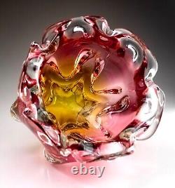 Chribská 242/3/20 Glass Pink Vase 70s Czech Republic Josef Hospodka Mid Century
