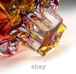 Chribská 242/3/20 Glass Pink Vase 70s Czech Republic Josef Hospodka Mid Century
