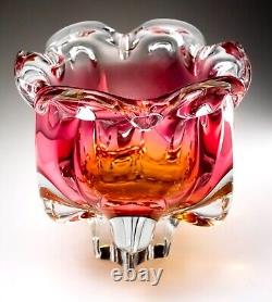Chribská 242/3/20 Glass Pink Vase 70s Czech Republic Josef Hospodka Mid Century