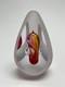 Clearance-Handmade 3-Sided Sandblasted Glass Amber/Pink Split Bubble Paperweight