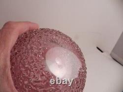 Cohn-stone Studio Pink Art Glass Vase, Applied Texture, 1987, Molly Stone, Sgnd