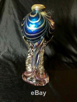 Colin Heaney art glass vase, 1991