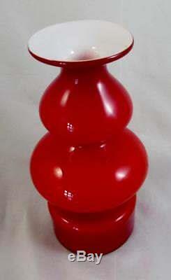 Coral & Opal Holmegaard Carnaby Ball Vase Per Lutken Danish Retro Design