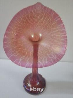 Correia Pink Art Glass Jack In The Pulpit Vase