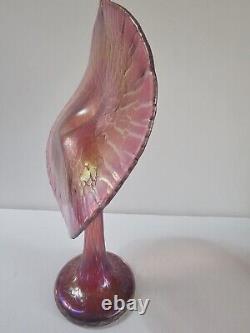 Correia Pink Art Glass Jack In The Pulpit Vase