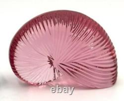 Cranberry Pink Crystal Nautilus Sea Shell Baccarat France Paperweight Figurine