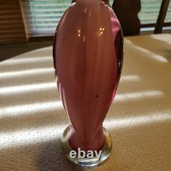 Crystaleria stile d'ART GLASS LARGE PINK FLAMINGO BIRD ON CLEAR BALL BASE