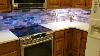 Custom Purple Pink Art Glass Kitchen Back Splash