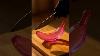 Cutting A Pink Glass Banana Red Liquid Inside