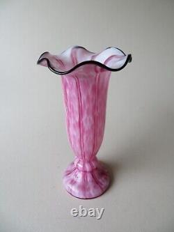 Czech Art Deco Pink, Black & White Vase - Jugendstil - 1920's-30's