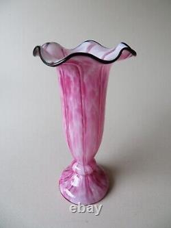Czech Art Deco Pink, Black & White Vase - Jugendstil - 1920's-30's