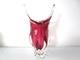 Czech art glass vase Josef Hospodka Chribska pink 1960 rare 32cm large & heavy