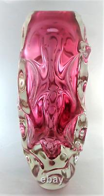 Czeck Art Glass Optic vase 1959 Jan Beranek for Skrdlovice Glass 12h Pristine