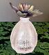 DAUM Crystal Physalis Perfume-Lotion Bottle France Signed Perfect Pink & Violets