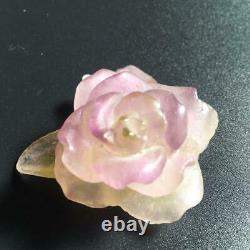 DAUM FRANCE Crystal Rose Part Veil figurine object