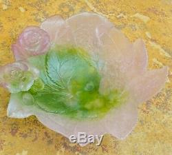 DAUM PATE DE VERRE CRYSTAL ROSES 7.50 ORNAMENTAL BOWL # 02571 Perfection