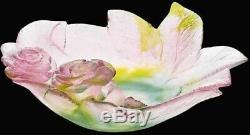 DAUM PATE DE VERRE CRYSTAL ROSES 7.50 ORNAMENTAL BOWL # 02571 Perfection