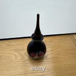D Barry's iridescent Art Glass Perfume Bottle with Stopper Floral 7in