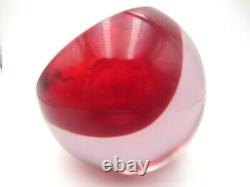 Da Ros Cenedese Murano red in pink green alexandrite art glass bowl sculpture