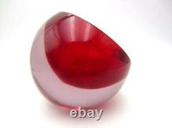 Da Ros Cenedese Murano red in pink green alexandrite art glass bowl sculpture