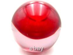 Da Ros Cenedese Murano red in pink green alexandrite art glass bowl sculpture
