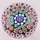 Damon MacNaught 2012 4-Row Concentric Millefiori in Pink Stave Glass Paperweight