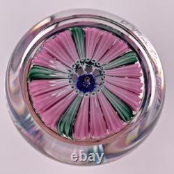 Damon MacNaught 2012 4-Row Concentric Millefiori in Pink Stave Glass Paperweight