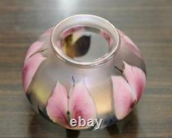 Daniel Lotton 1994 Pink Anthurium Art Glass Vase