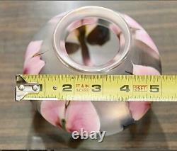 Daniel Lotton 1994 Pink Anthurium Art Glass Vase