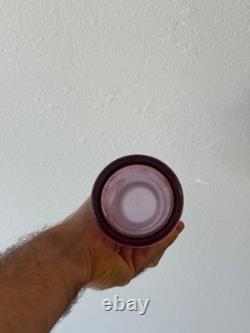 Danish Hand-Blown Pink Art Glass Vase with Ruffled Rim by Christer Holmgren